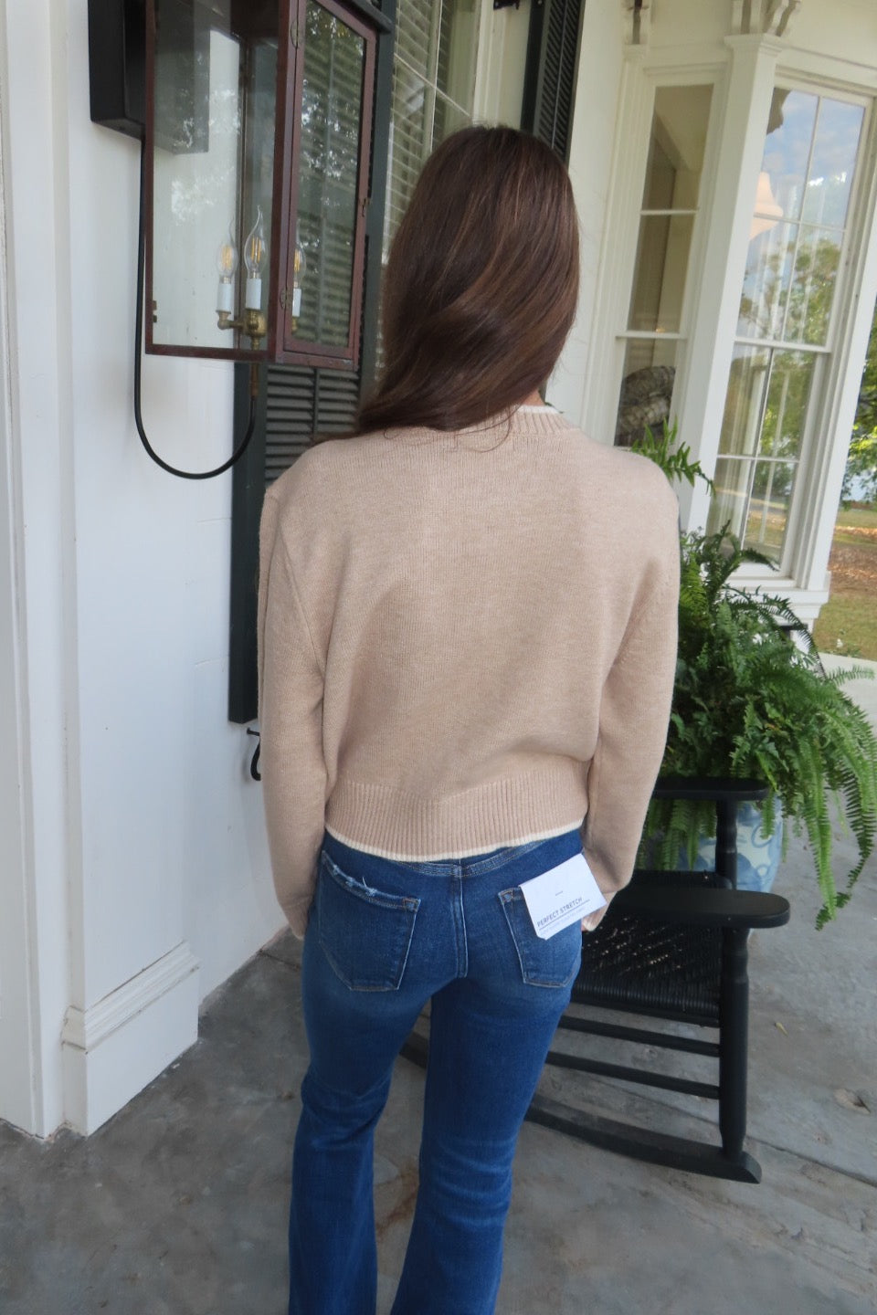 Never Stressed Ribbon Detail Sweater Taupe