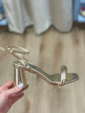 Jasmine Ankle Strap Heel Gold
