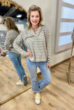 Charlie B V Neck Hoodie w HiLo Hem Celadon