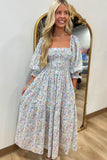 Karlie Floral Smock Maxi Dress White