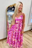 Block Party Tiered Dress Pink Mix
