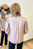 Boho Chic Metallic Sheen Top Rose Gold