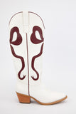 Ruby Bow Boot White/Maroon
