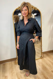 Collins Split Neck Collared Dress Black