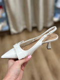 Calliope Sling Back Bow White