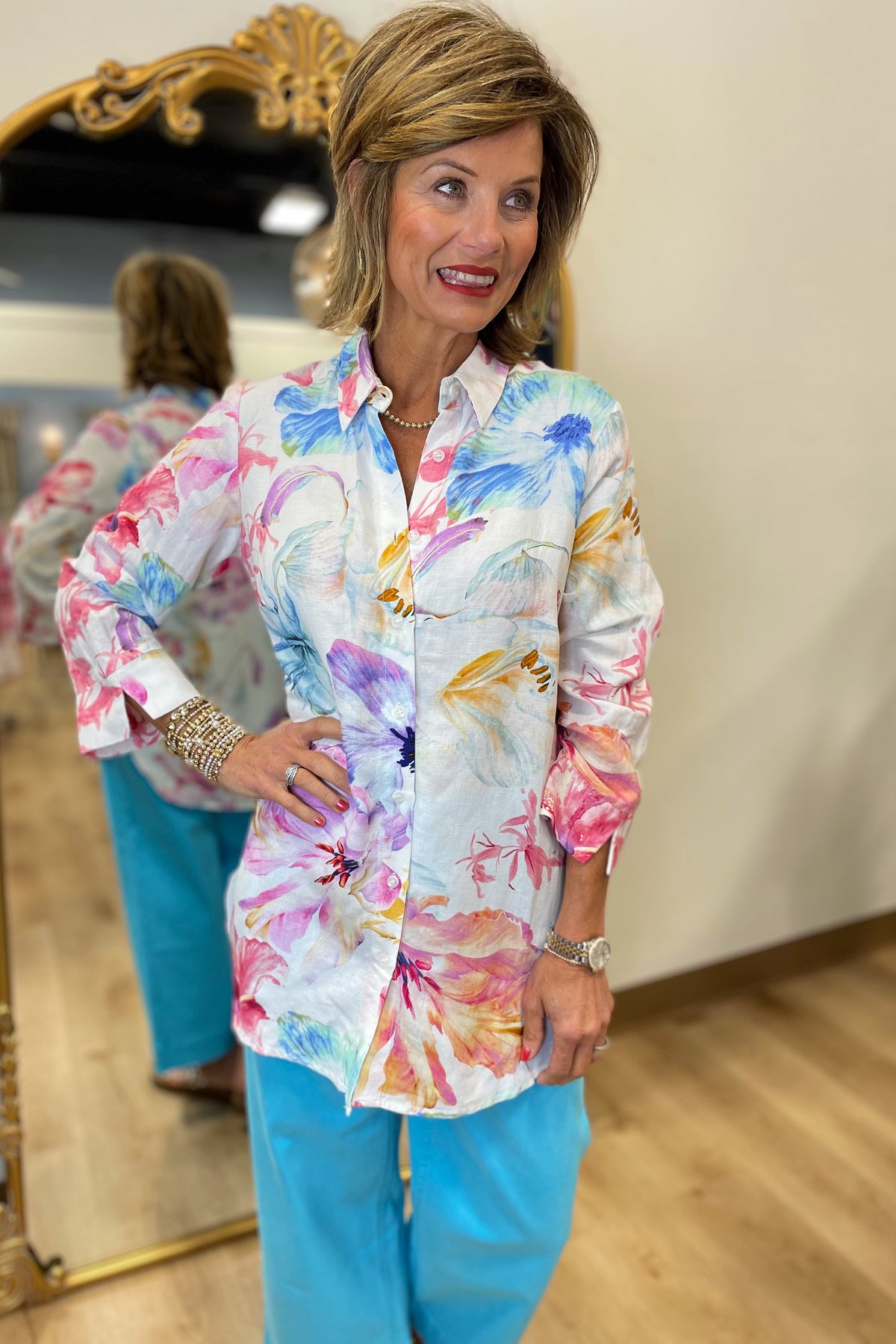Renuar Woven Floral Blouse