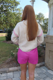 Harvest Day Trip Pleather Ruched Skort Pink