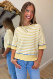 Smart Start Knit Top Yellow Stripe