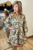 Umgee Camillia Print Dress Olive