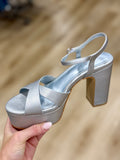 Shu Shop Gwen Platform Heel Silver