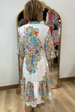 Burst of Flowers Dress White