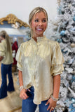 Festive Favorite Tiered Sleeve Blouse Gold