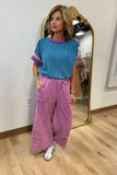 Tyler Wide Leg Mineral Washed Pants Wild Berry
