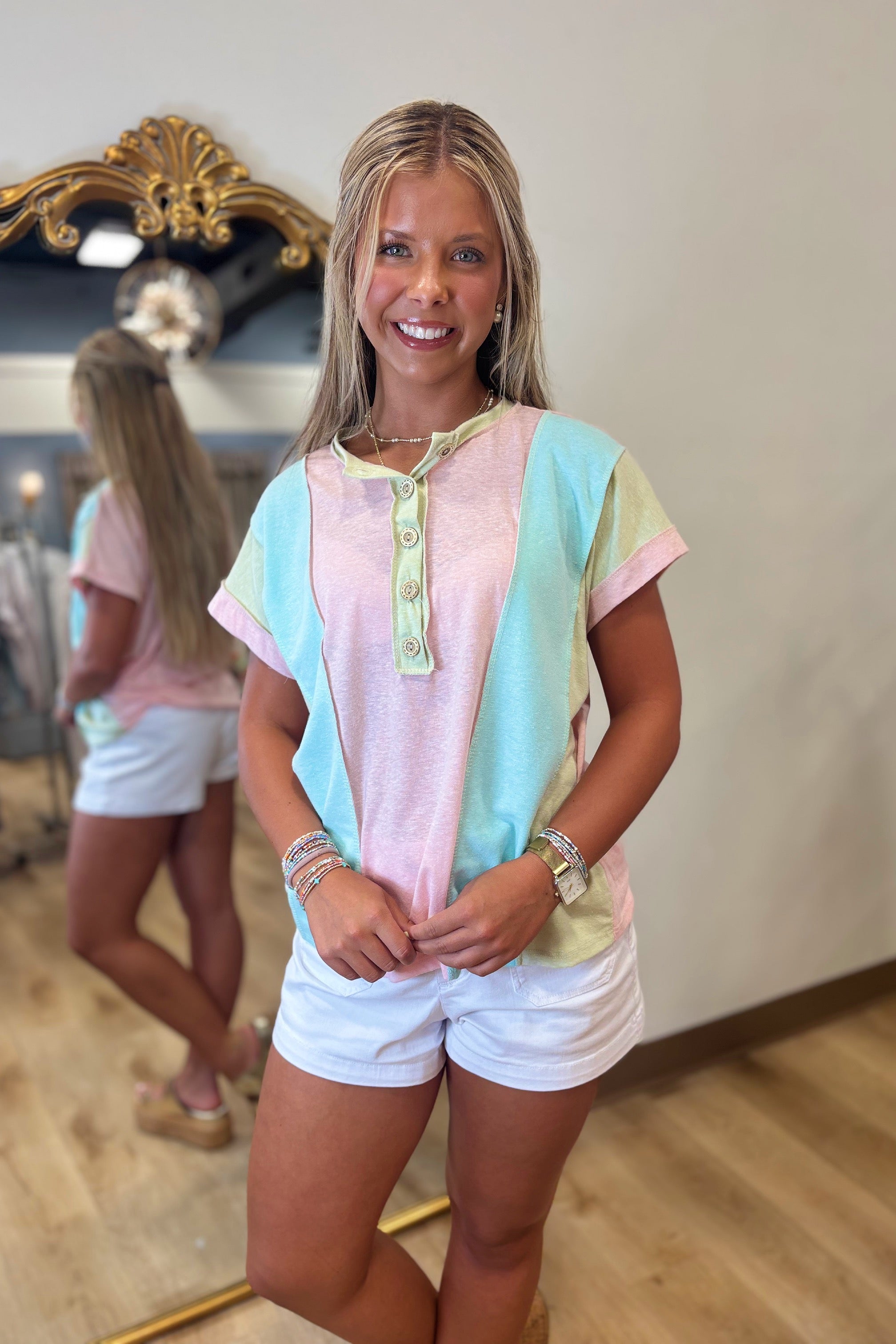 Easy Breeze Top Mint/Blush/Blue