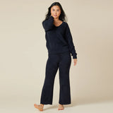 Softies Marshmallow V Neck Set Solid Black