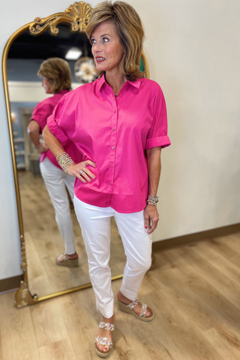 Renuar Pull On Ankle Pant Pure White