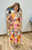 Charlie B Sleeveless V Neck Dress Bouquet