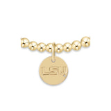 E Newton Collegiate Classic Gold 3mm Bracelet LSU Disc