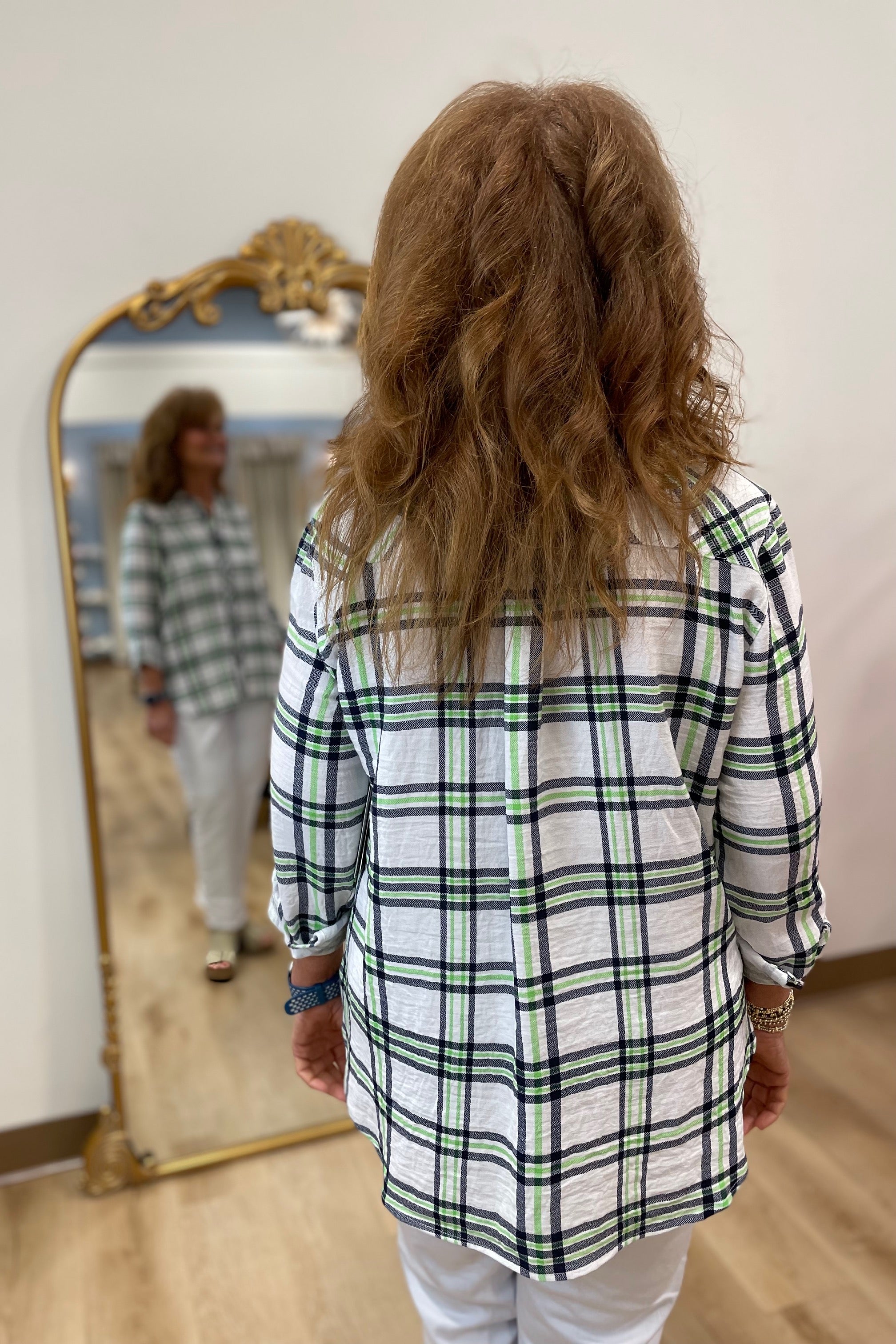 Multiples Button Front Hi Lo Top Multi