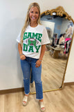 Bow Game Day Football Tee Green