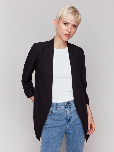 Charlie B Crepe Jacket Black