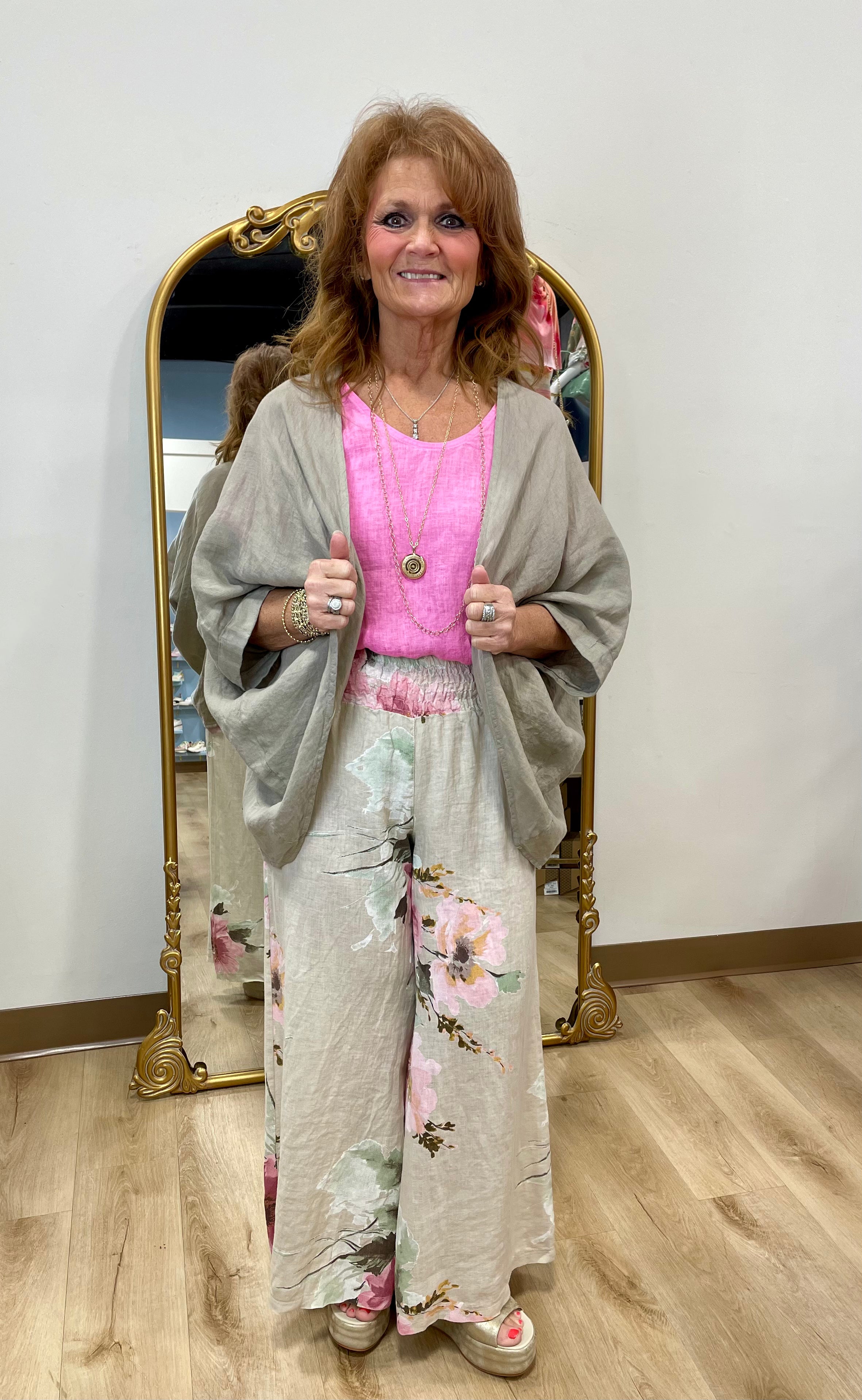 Tempo Paris Cocoon Linen Jacket Taupe