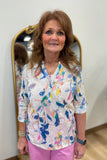 Charlie B Cotton Eyelet Top Paradise