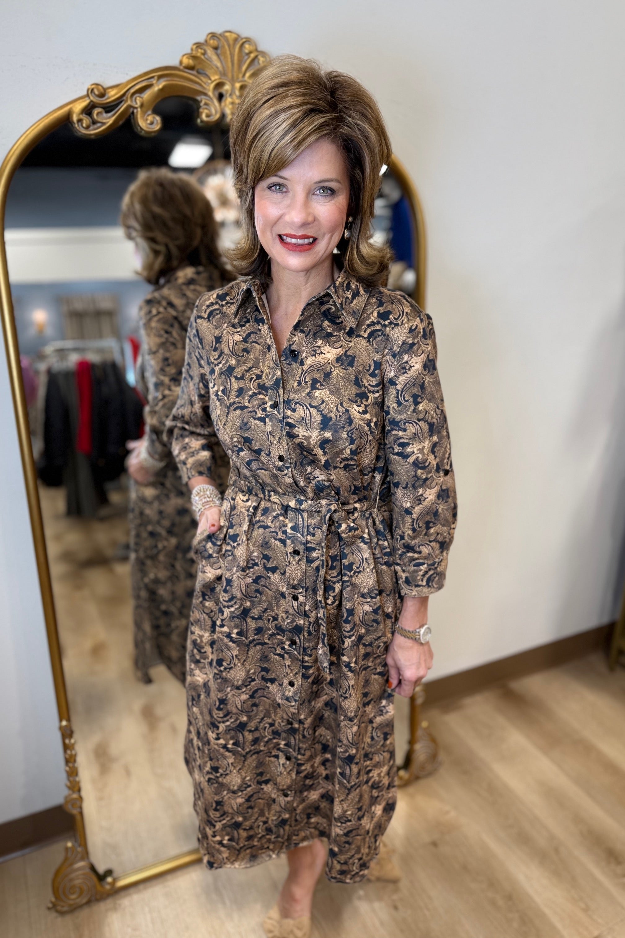 paisley boho dress Boho Chic Paisley Shirt Dress Black