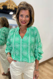 Green Apple Eyelet Blouse