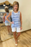 Charlie B Sleeveless Top Stripes