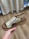 Corkys Volta II Sandal Gold Crinkle Metallic