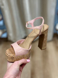 Abra Cork Bottom Platform Sandal Pink