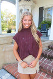 Sippin' Cider Mock Neck Sweater Vest Brown
