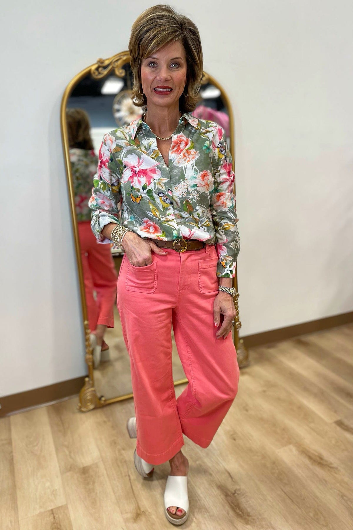 Renuar Woven Pant Corall