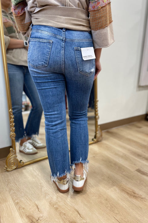 Bayeas Rita Frayed Hem Ankle Jeans