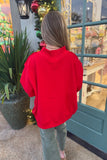 MERRY Mock Neck Sweatshirt Red