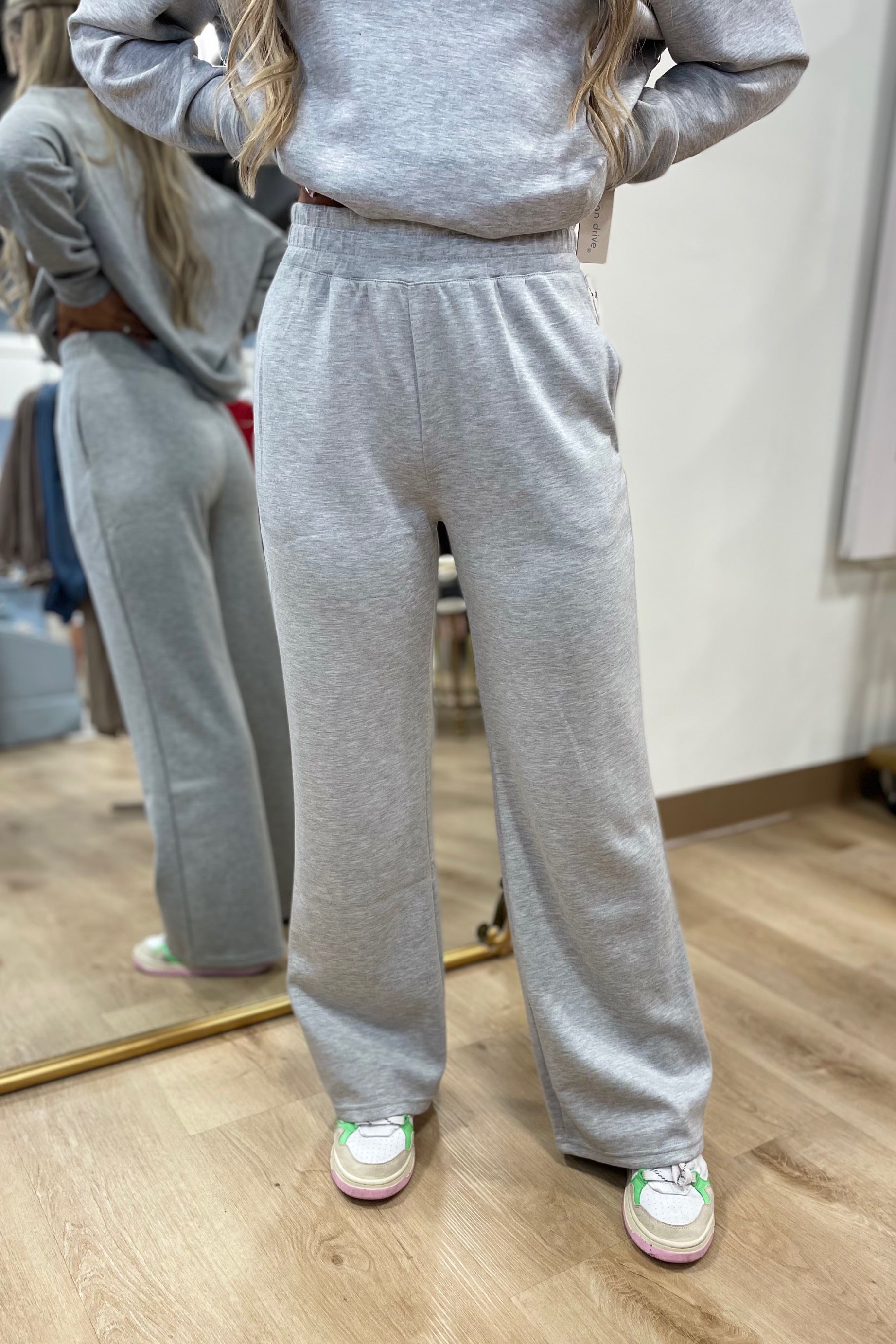 Vintage Havana 2 Piece LS Pant Set Grey