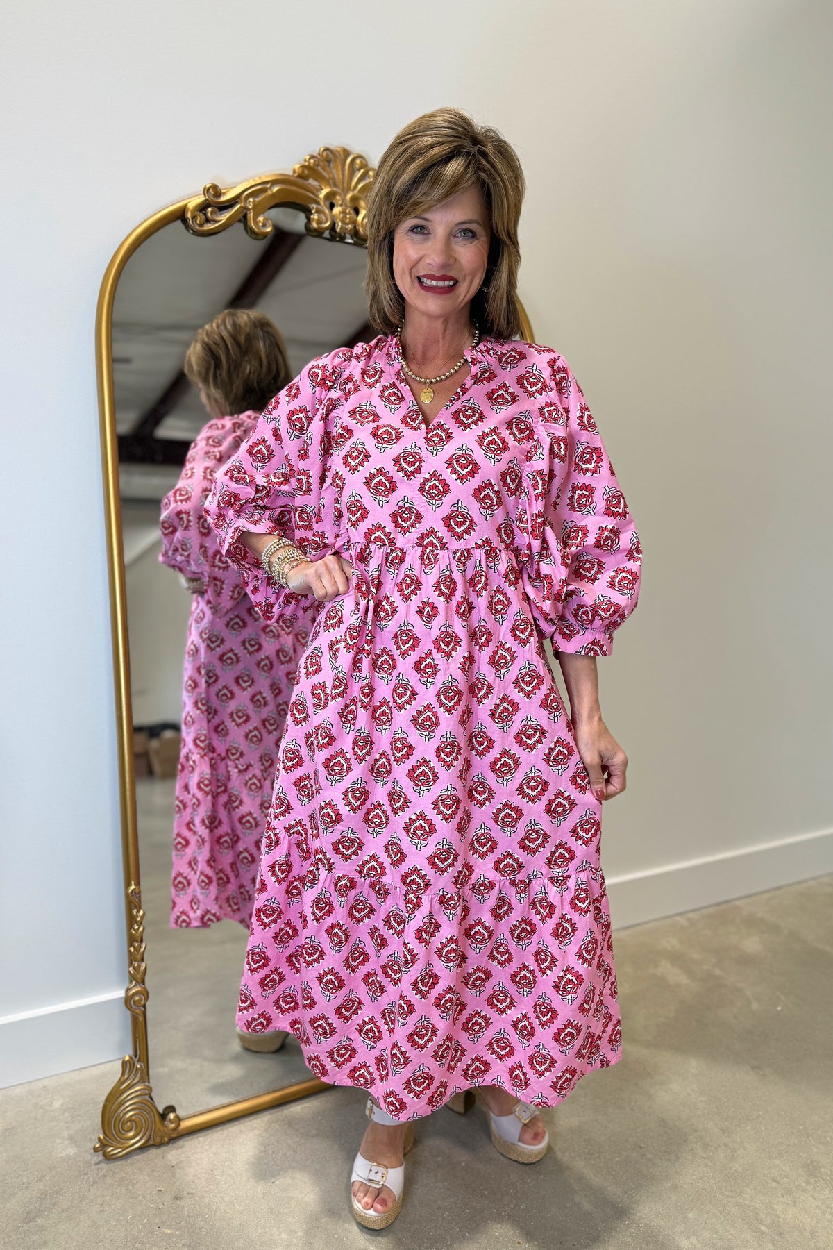 Mudpie Waylon Midi Dress Pink