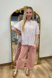 Coastal Vibe Striped Shirt Pink