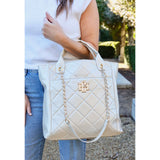 Caroline Hill Kinzley Tote Pearl Quilted LD
