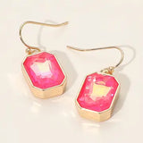 Iridescent Faceted Drop Dangle Earrings