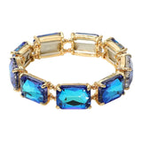 Emerald Cut Gem Stretch Bracelet