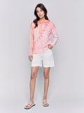 Charlie B Printed Cotton Hoodie Papaya