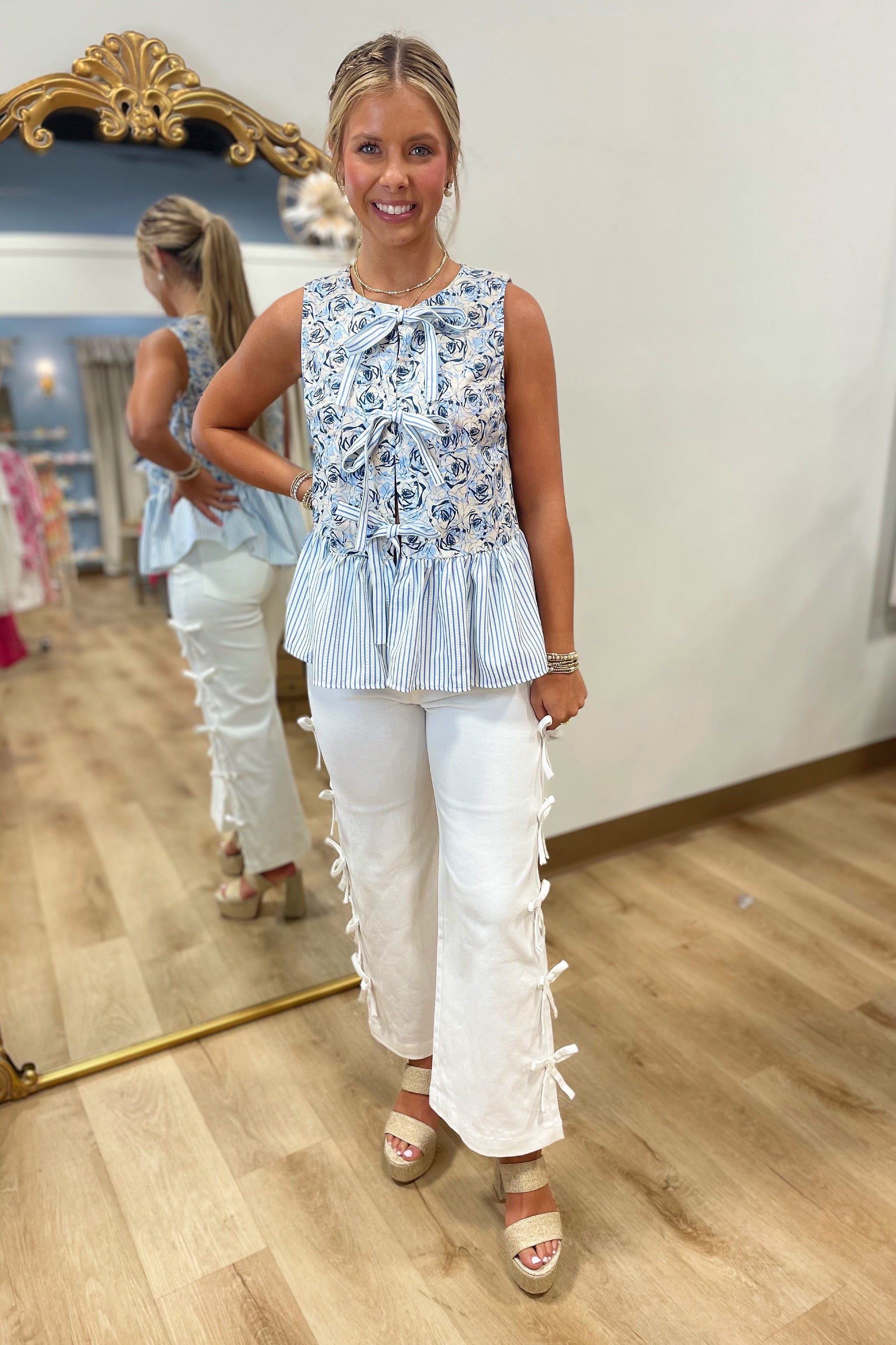 Abstract Pop Blouse Blue