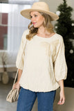 Joh Walynn Pearl Ribbon Bow Top Cream
