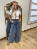 Kylie Washed Chambray Pants Denim