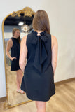 Benson Mock Neck Mini Dress Black