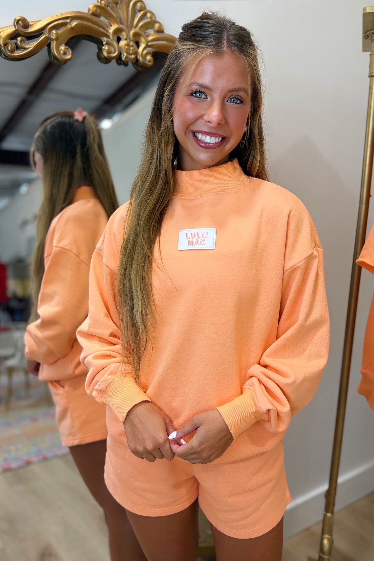 Lulu Mac Longsleeve Terrycloth Top Orange