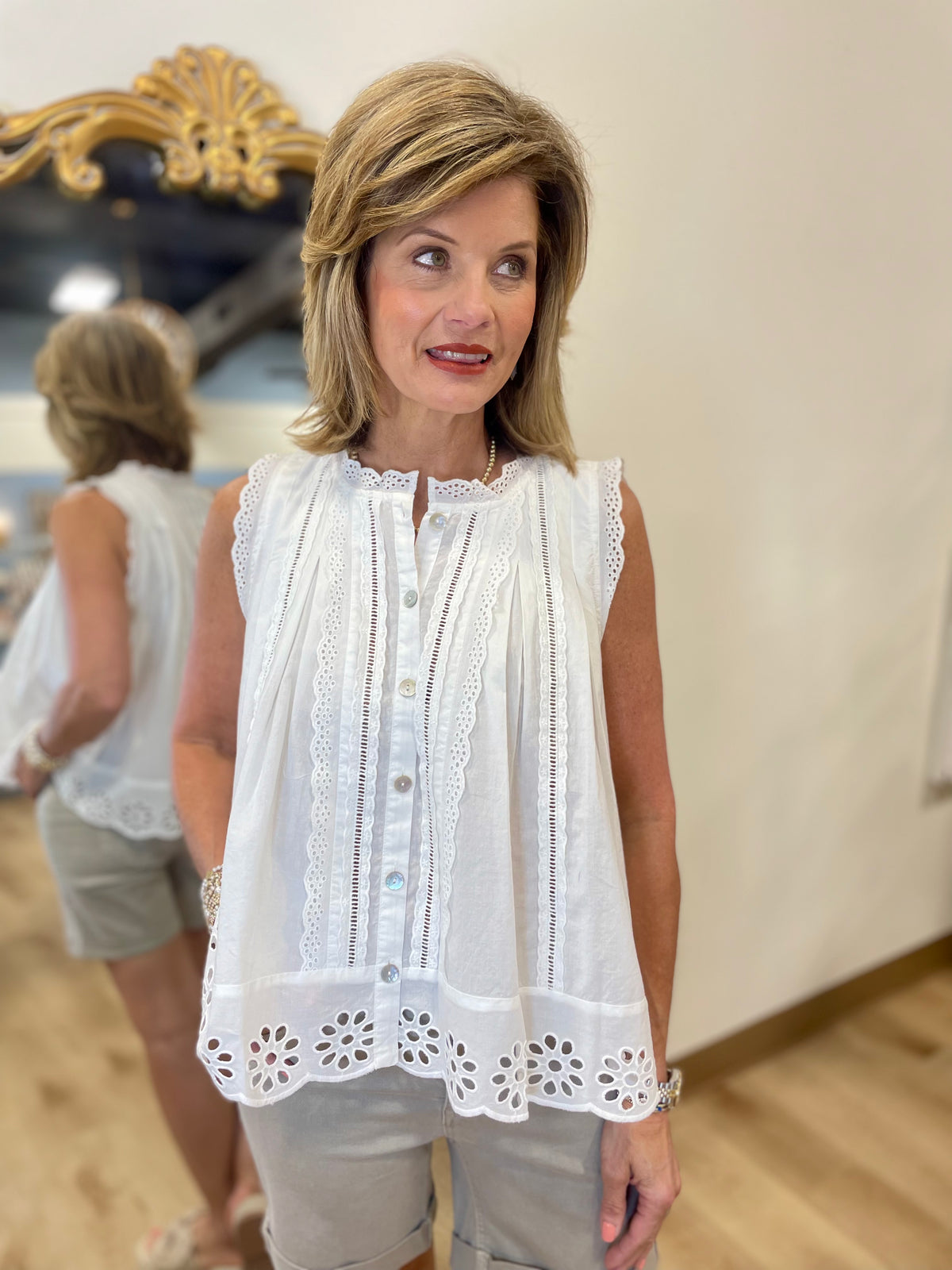 Dylan Malia Sleeveless Top White