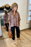 Umgee Animal Print Top Brown